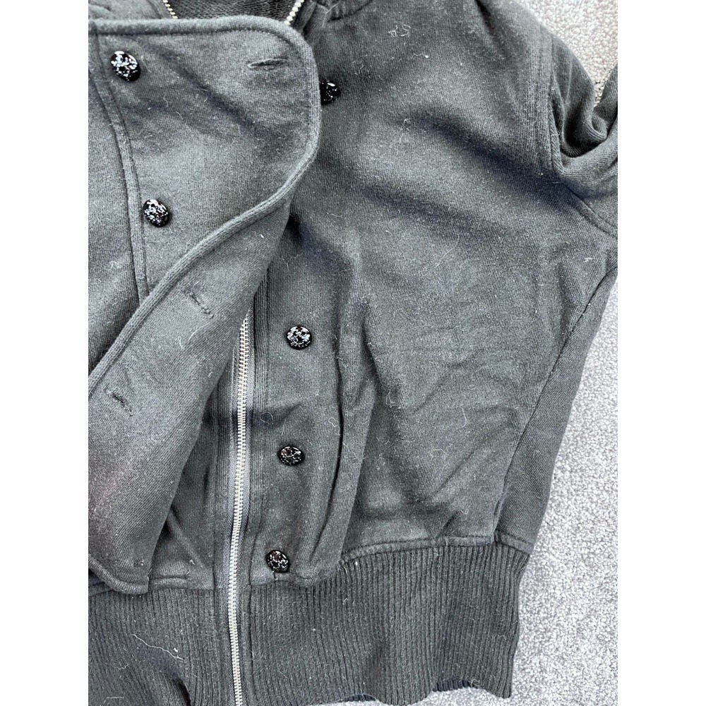 Banana Republic Womens Double Breasted Cropped Hoodie Jacket S Black - Picture 9 of 10